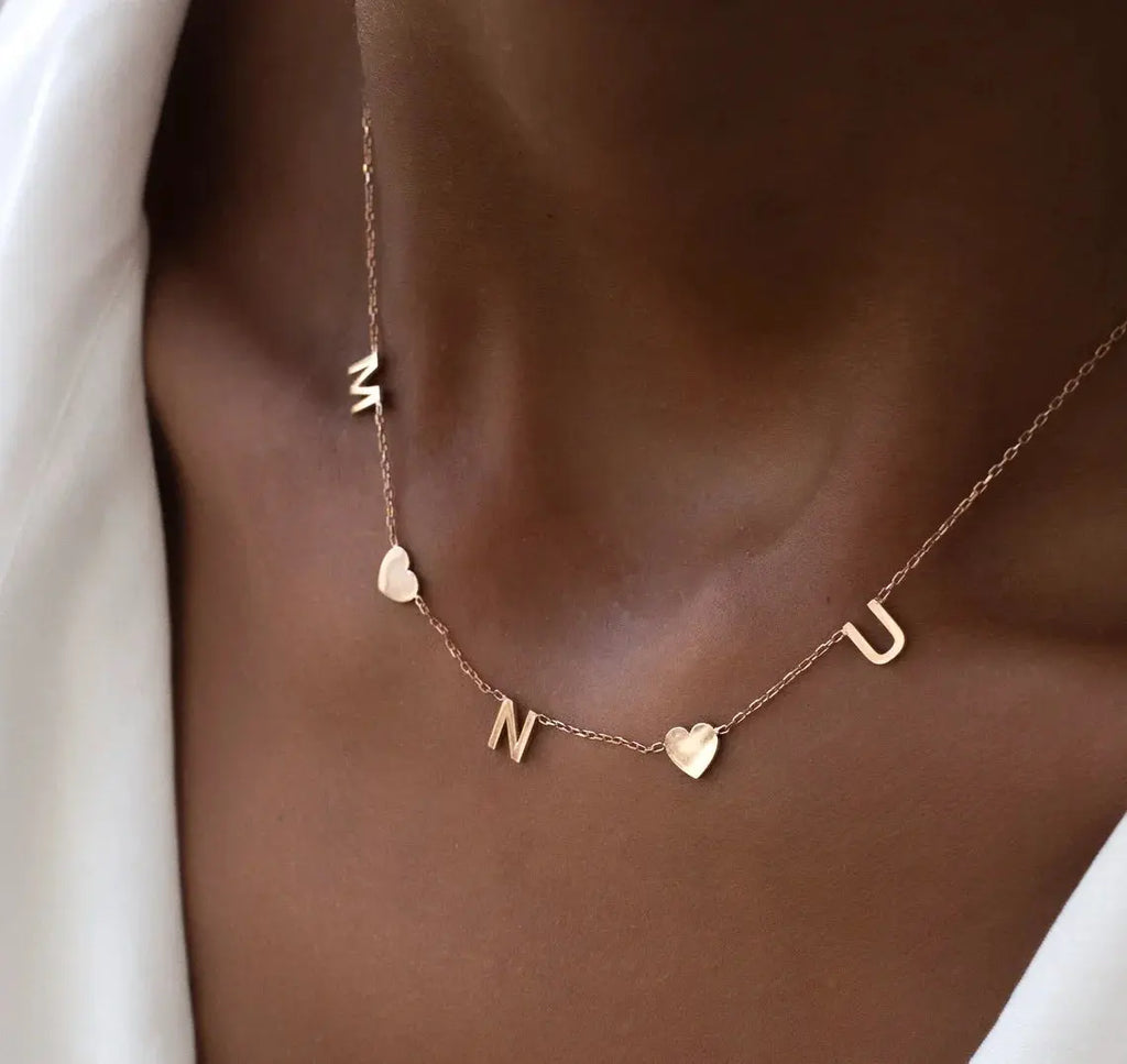 Custom Initial Letter Necklace Dainty Chocker For Women Stainless Steel Chain Multiple Letters Pendant Handmade Jewelry EleganceJewellery