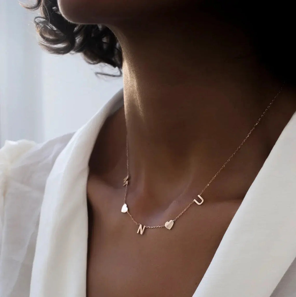 Custom Initial Letter Necklace Dainty Chocker For Women Stainless Steel Chain Multiple Letters Pendant Handmade Jewelry EleganceJewellery