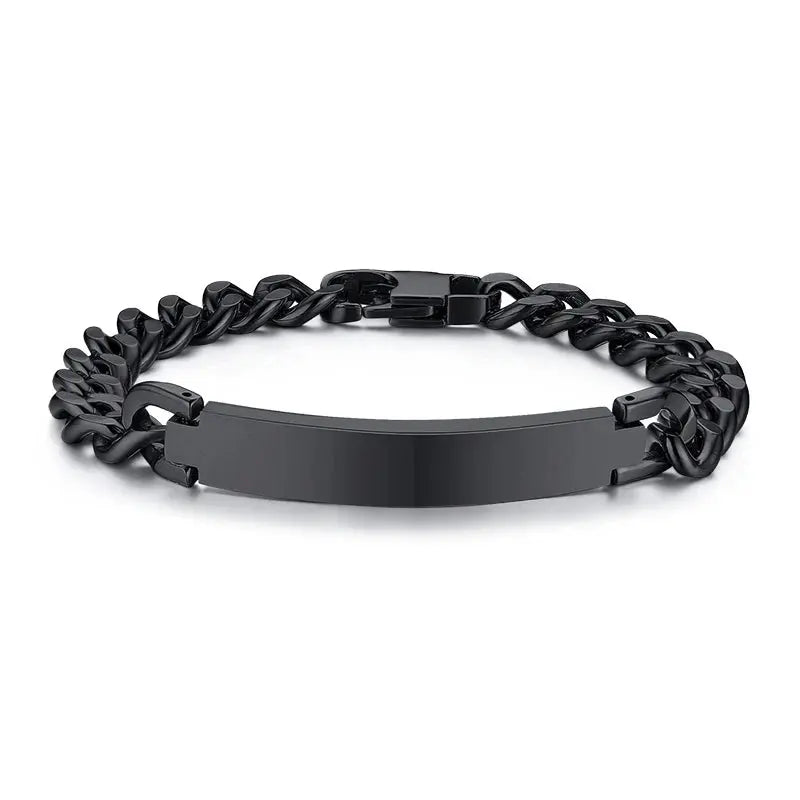 Vnox Free Personalize Names Stainless Steel ID Bracelets for Men,Custom Love Gift for Father Husband Son, 9/12mm Wide EleganceJewellery