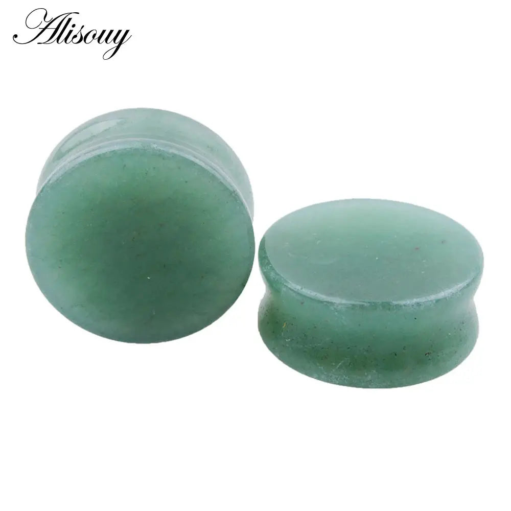 Ear Expander Ear Piercing 1 Pair of Opalite Stone Ear Plugs Tunnels Gauges Expander Body Piercing Jewelry EleganceJewellery