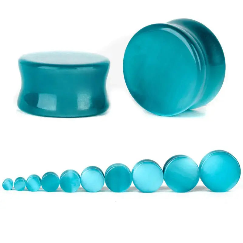 Ear Expander Ear Piercing 1 Pair of Opalite Stone Ear Plugs Tunnels Gauges Expander Body Piercing Jewelry EleganceJewellery