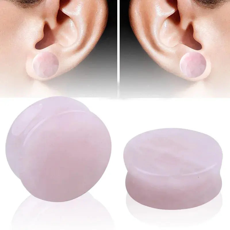 Ear Expander Ear Piercing 1 Pair of Opalite Stone Ear Plugs Tunnels Gauges Expander Body Piercing Jewelry EleganceJewellery