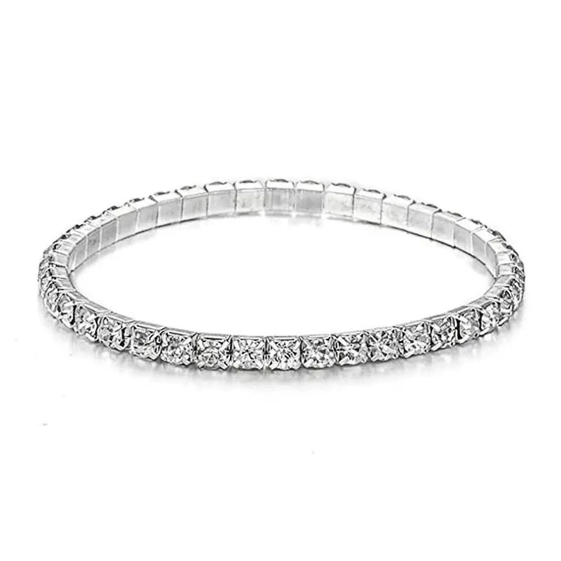 New Fashion Crystal Women's Bracelet Bangle Chains Crystal Gold Color Elastic Bracelets Hand Jewelry Wedding Accessories theelegancejewellery