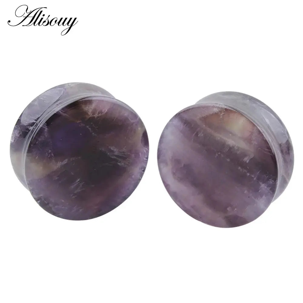Ear Expander Ear Piercing 1 Pair of Opalite Stone Ear Plugs Tunnels Gauges Expander Body Piercing Jewelry EleganceJewellery