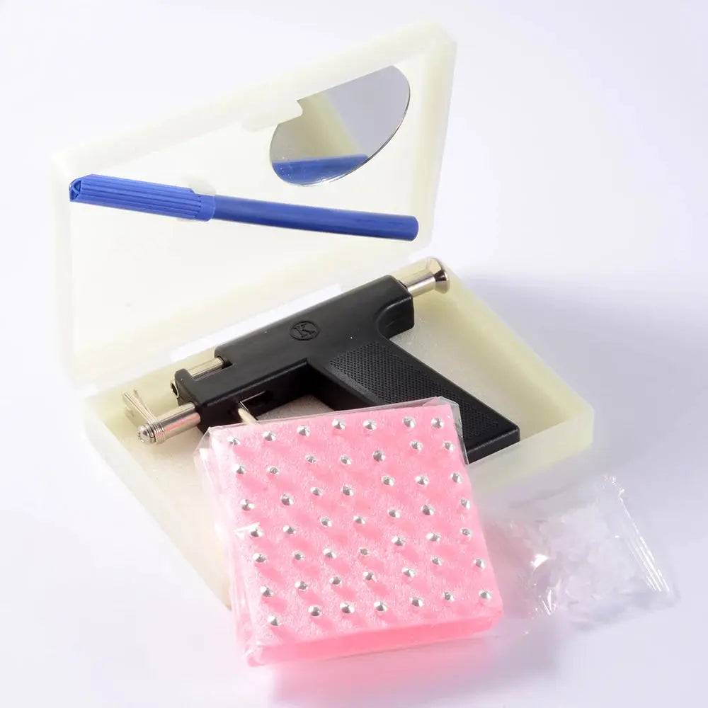 Professional Ear Piercing Gun Tool Set Professional Ear Piercing Gun Tool Set 98pcs Ear Studs Steel Ear Nose Navel Body Piercing theelegancejewellery