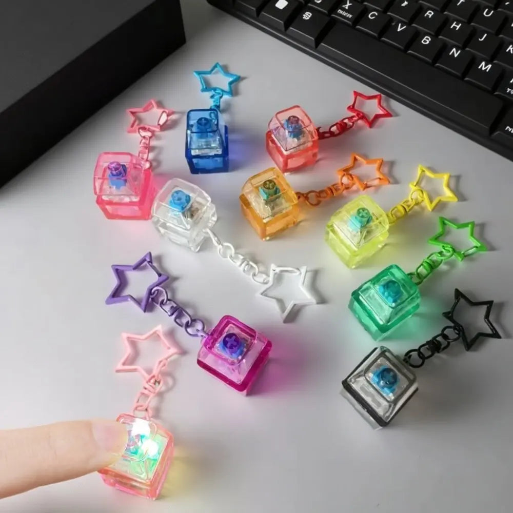 Keyboard Finger Toy Mini Keyboard Clicker Keychain Mechanical Key Toy for for Adult Pass The Time  Gifts Birthday Party Favors