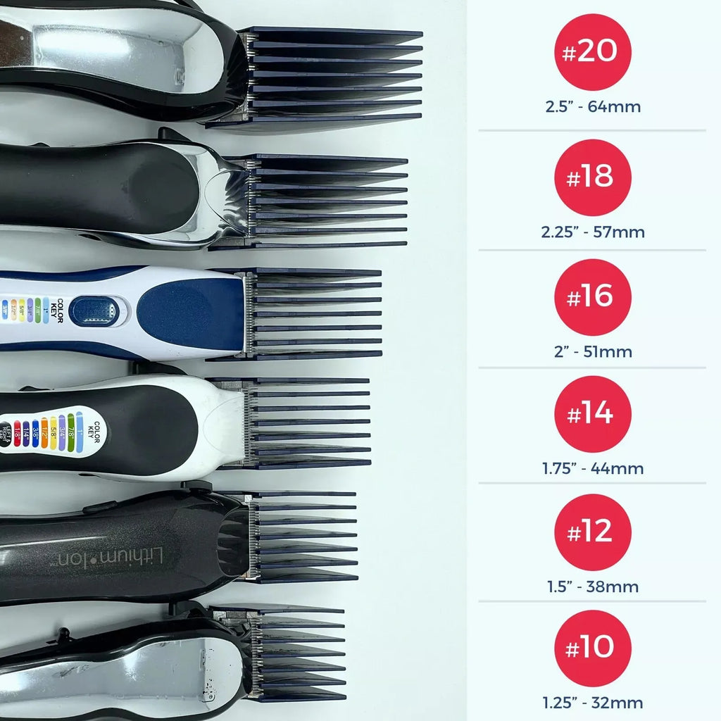 6Pcs/Set For Clipquik Clipper Guards 32mm-64mm (#20 18 16 14 12 10) Clipper Guide Combs For Wahl Accessories Clipper Guard Set
