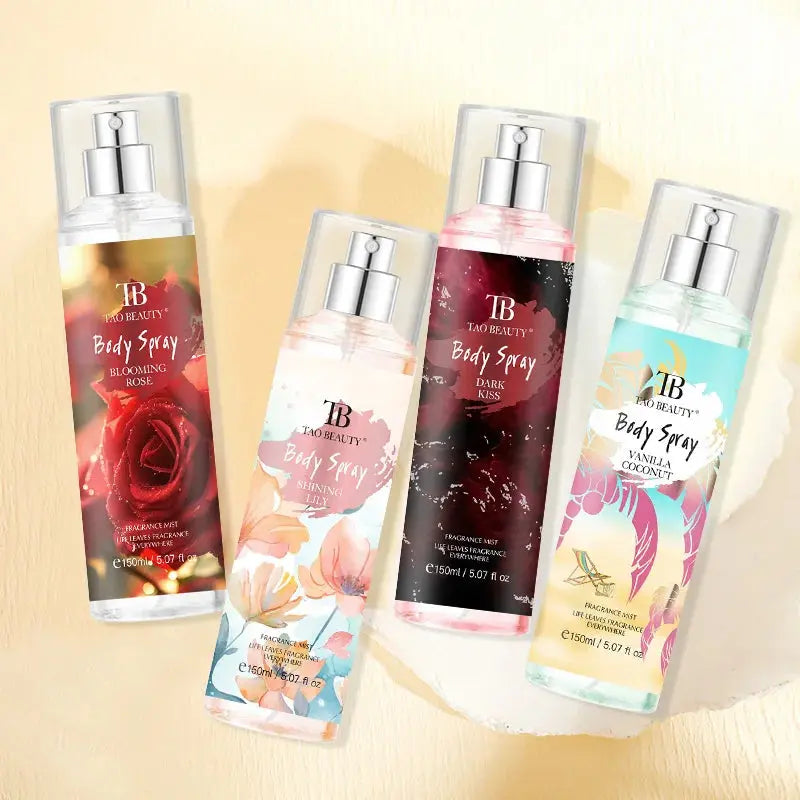 The fragrance spray has a long-lasting, faint floral scent with a fruity note. It is a fragrance body spray without alcohol. theelegancejewellery