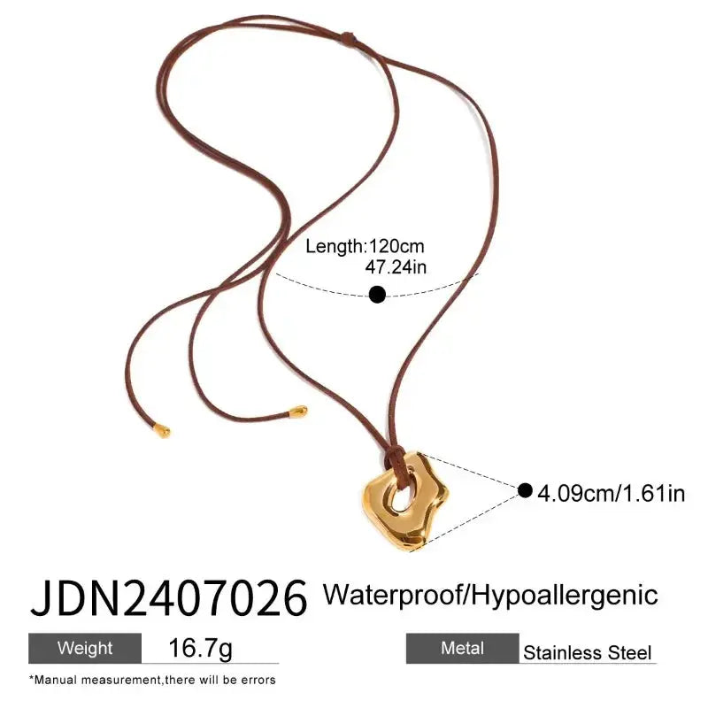 Modern Jewelry Popular Irregular Simply Design Smooth Hollow Pendant Necklace For Women Party Gifts Hot Sale Accessories theelegancejewellery