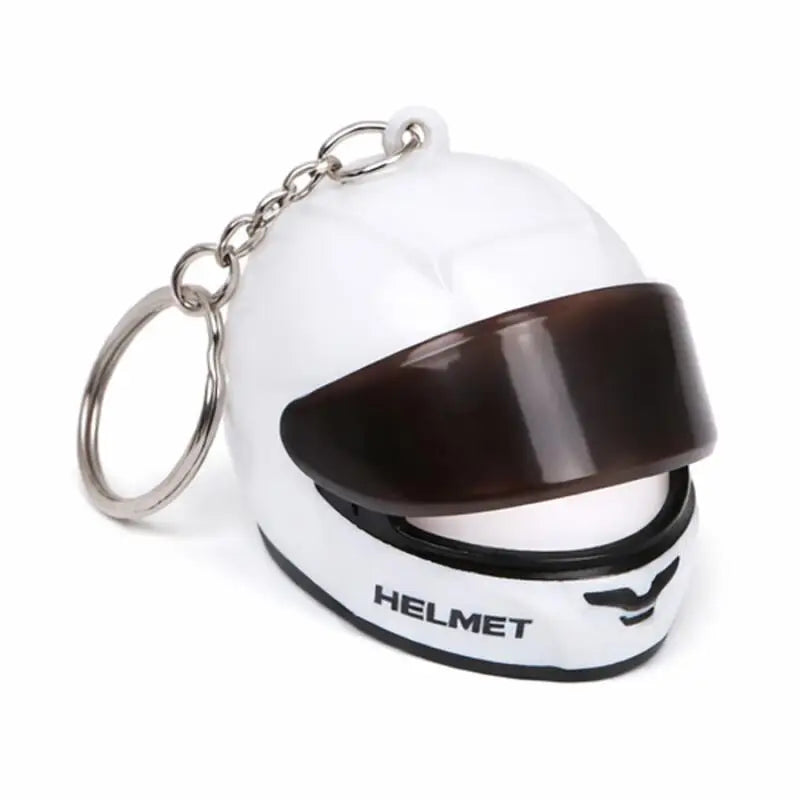 Cool Motorcycle Helmet Keychain with Light Creative Mini Helmet Key Chain for Bags, Keys, Night Warning Light