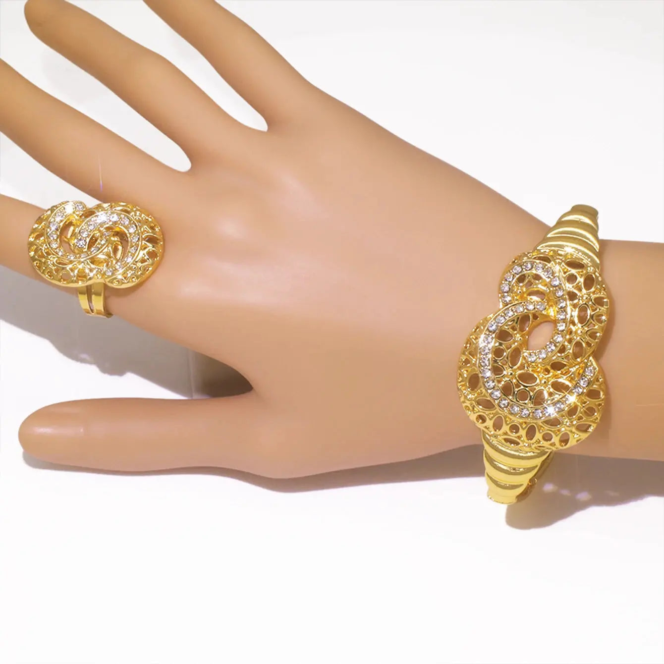 4Pcs/Set Fashion Party Jewelry Set For Women Exaggeration Statement Big Jewellery Hight Quality 18K Gold Plated Jewelery Gifts theelegancejewellery