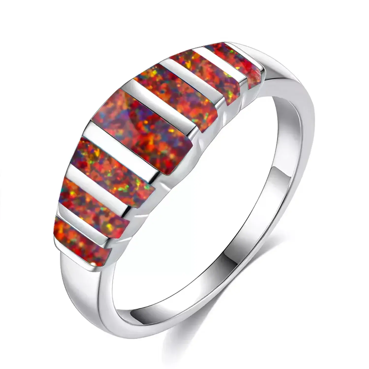 Colorful Fire Opal Fashion Jewelry Opal Cock Rings for Women Fashion Jewelry Luxury Evening Party Jewelry Christmas Gift for Her theelegancejewellery