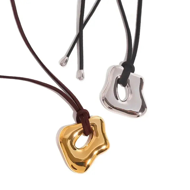 Modern Jewelry Popular Irregular Simply Design Smooth Hollow Pendant Necklace For Women Party Gifts Hot Sale Accessories theelegancejewellery