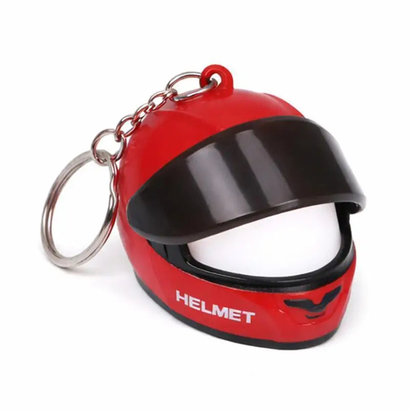 Cool Motorcycle Helmet Keychain with Light Creative Mini Helmet Key Chain for Bags, Keys, Night Warning Light