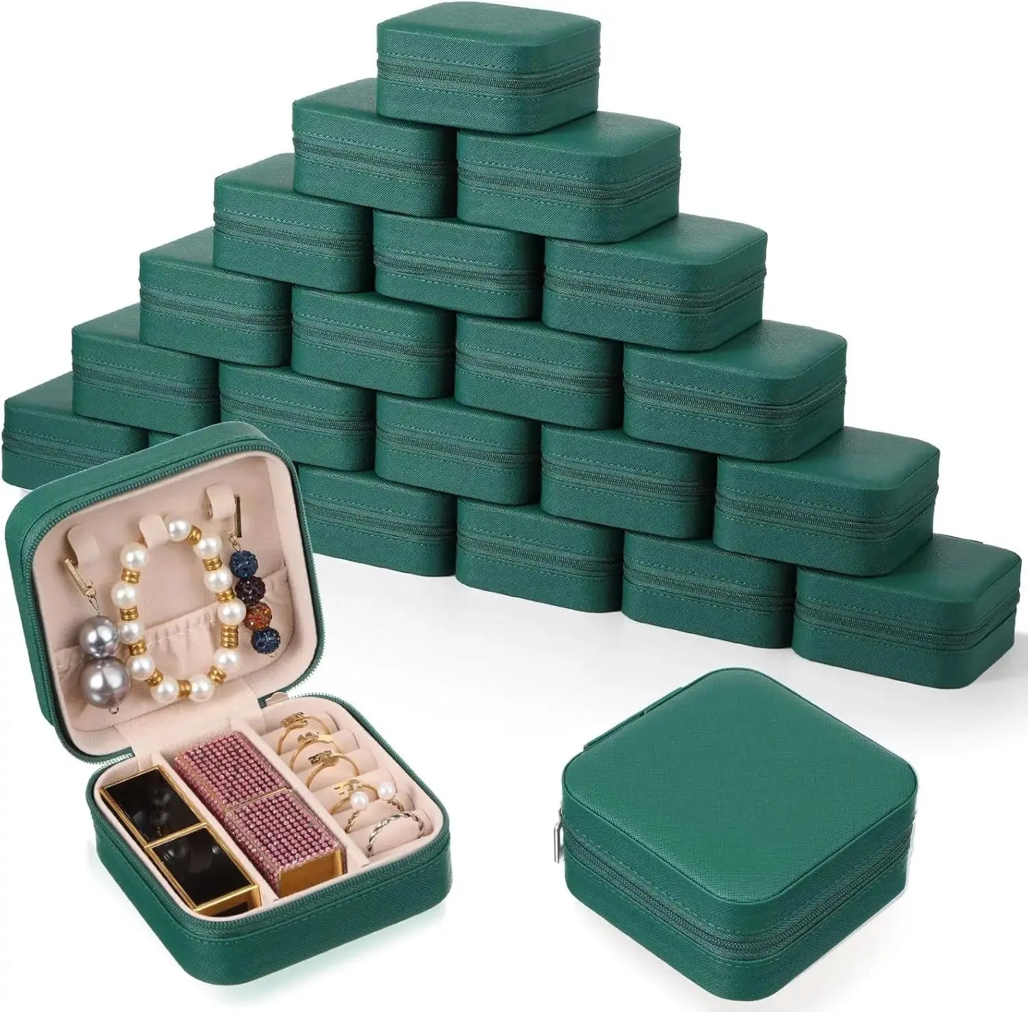 6-50pcs Travel Jewelry Case Bridesmaid Gifts Portable Jewellry Organizer Box for Wedding Guests Birthday Party Favor Storage Box EleganceJewellery