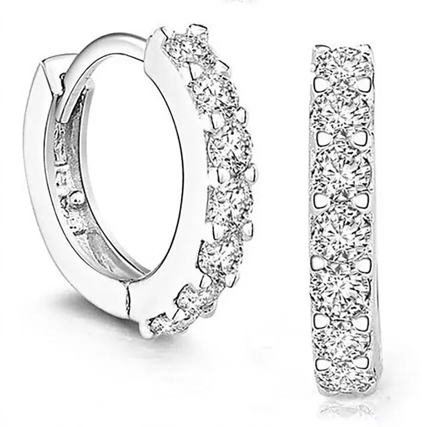 Fast Ship Newest Luxury Romantic Women Jewelry  Plated Rhinestone Crystal Hoop Earrings For Women Wholesale theelegancejewellery