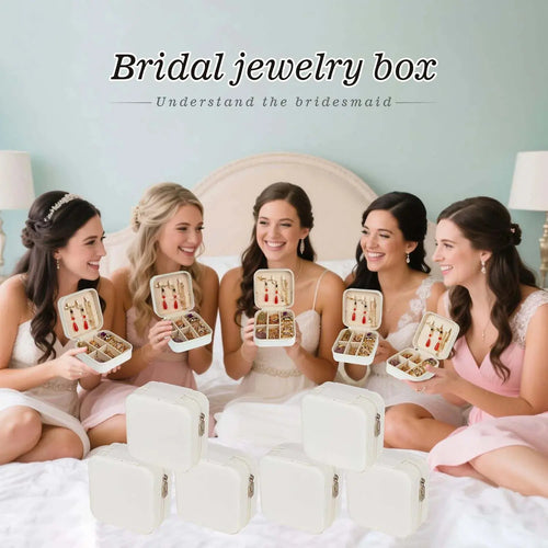 6-50pcs Travel Jewelry Case Bridesmaid Gifts Portable Jewellry Organizer Box for Wedding Guests Birthday Party Favor Storage Box EleganceJewellery