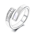 Lokaer Fashion Cubic Zirconia Stainless Steel Waterproof Geometric Ring for Women White Shell Charm Personalized Jewelry R23016 EleganceJewellery