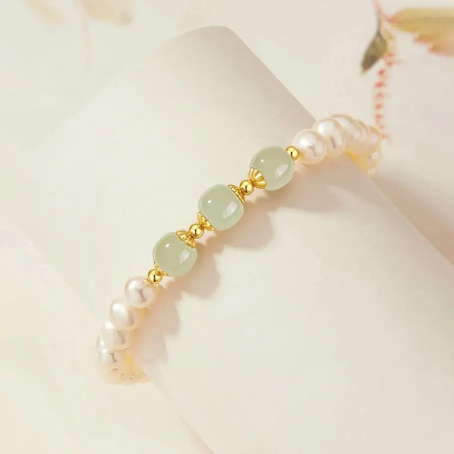 Sexy Young Girls Best Selling Fashion Luxury Fine Jewelry New Natural Hetian Jade Round Green Beads Bracelet Exquisite Elegant theelegancejewellery