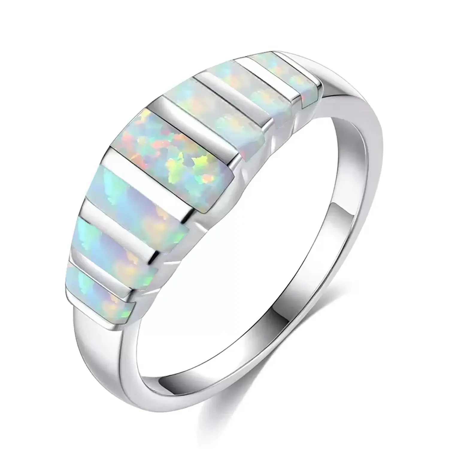 Colorful Fire Opal Fashion Jewelry Opal Cock Rings for Women Fashion Jewelry Luxury Evening Party Jewelry Christmas Gift for Her theelegancejewellery