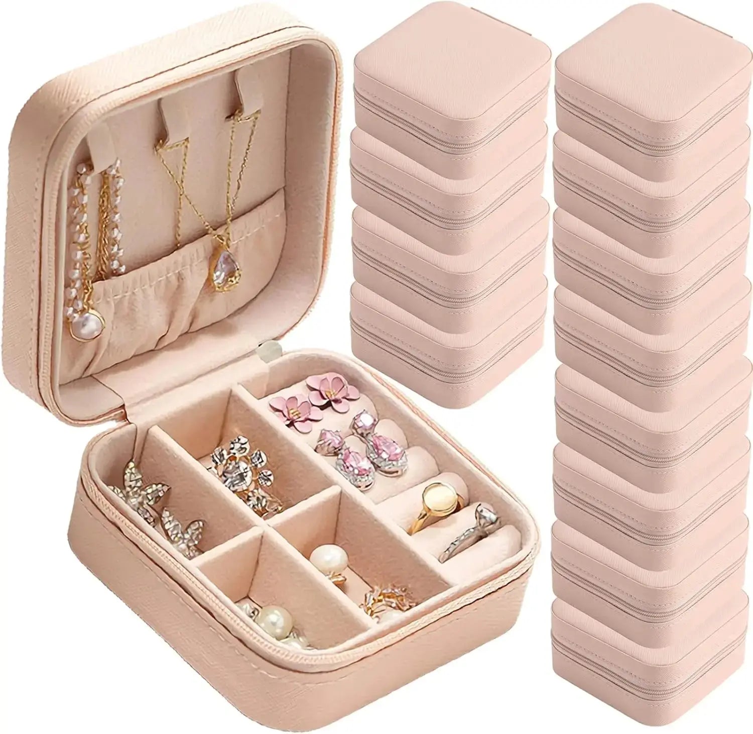 6-50pcs Travel Jewelry Case Bridesmaid Gifts Portable Jewellry Organizer Box for Wedding Guests Birthday Party Favor Storage Box EleganceJewellery