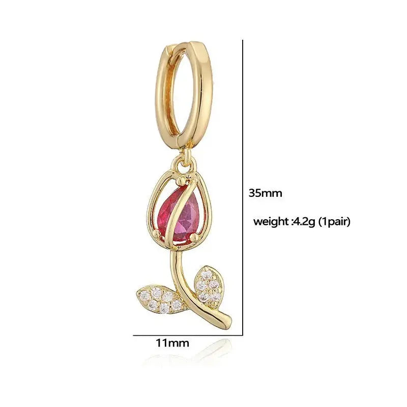 Exquisite Tulip Jewellery Set Includes (Earrings, Necklace, Bracelet, Ring) A Complete Evening Ensemble for the Lady theelegancejewellery