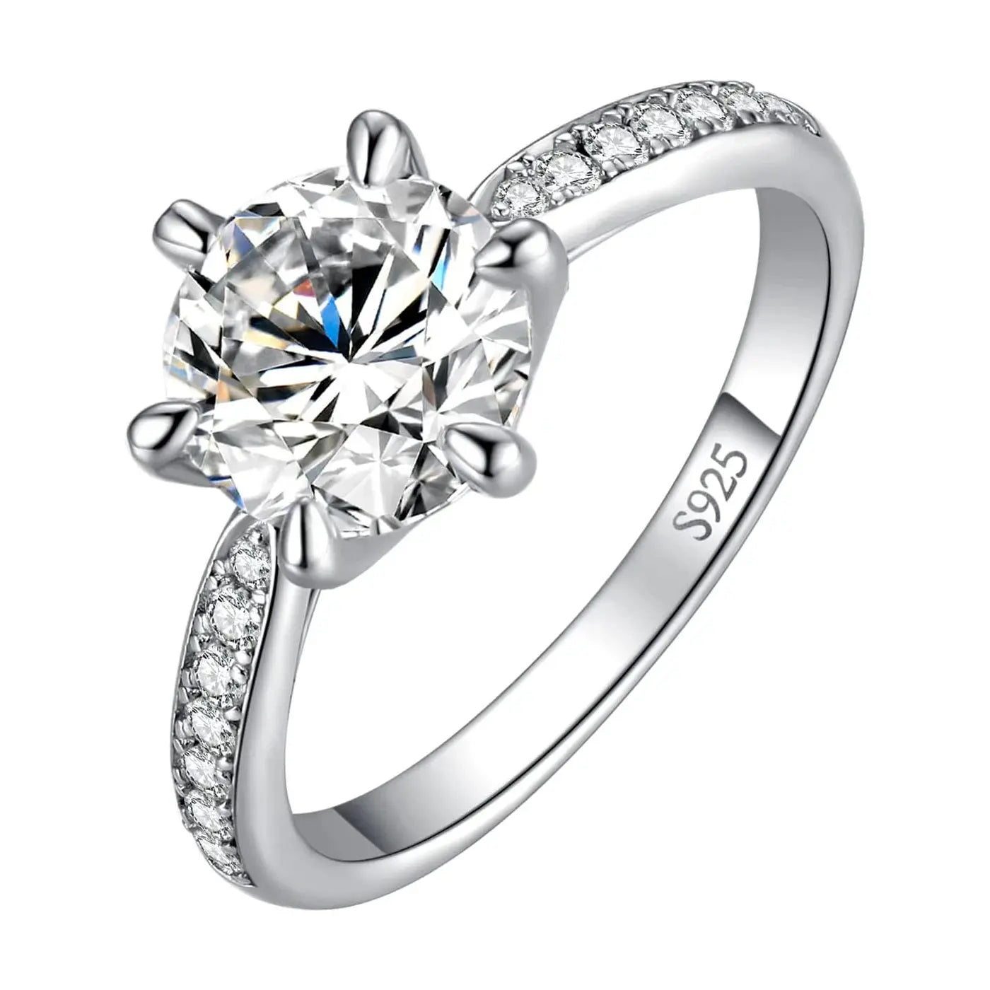 Classic 1-carat Moissanite Ring with Certificate Laboratory Diamond Rings Women Wedding Jewelry 18K Gold Plated S925 Silver theelegancejewellery