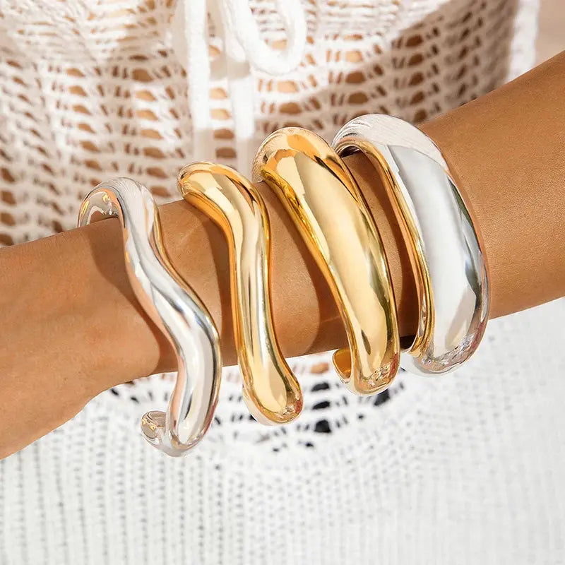 Fashion Exaggerated Irregular Bracelets for Women Simple Hip Hop Rock Personality Plastic Cuff Bangle Trendy Jewelry theelegancejewellery