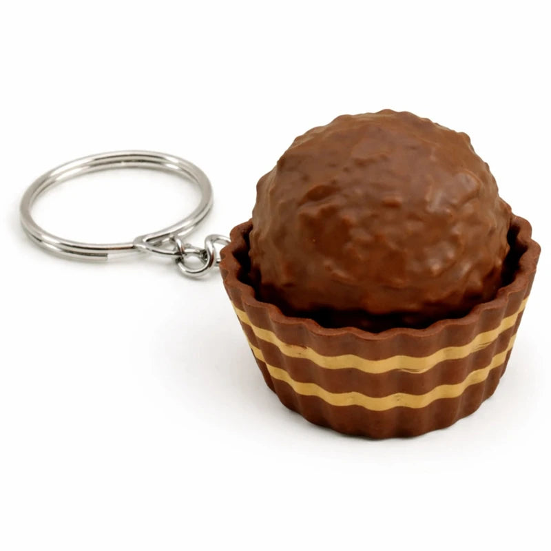 3D Printed Chocolate Keychain Stress Relief Clicker Fidget Keyring Ice-cream Dubai Cookies Press Button Decompressed Small Gift
