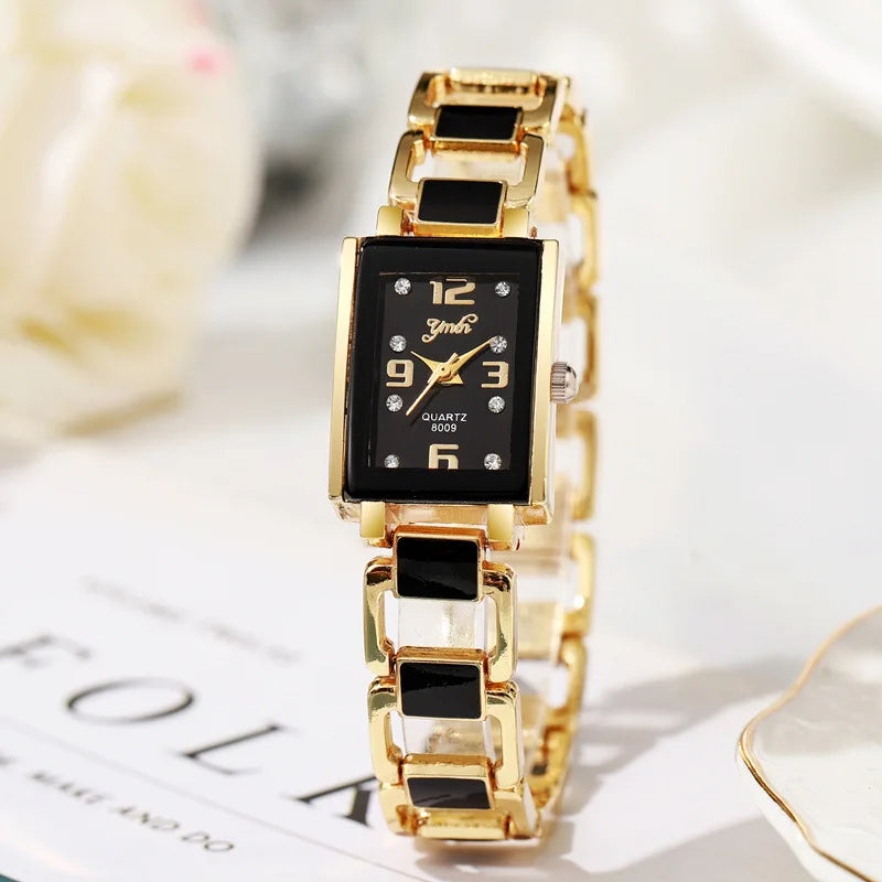 2026 New Luxury Fashion Wristwatches Woman Girl Rectangle Style Steel Metal Leather Band Quartz Square Clock reloj para mujer