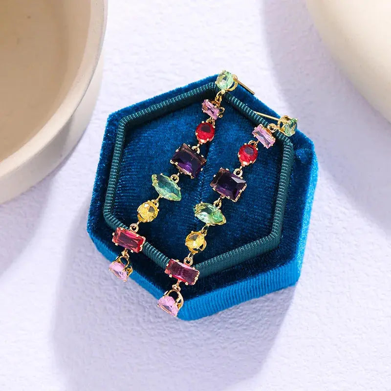 Brand 18K Gold Plated New Luxury Colourful Crystal Zircon Necklace For Women Fashion Party Jewelry Accessories Ladies Jewellery theelegancejewellery