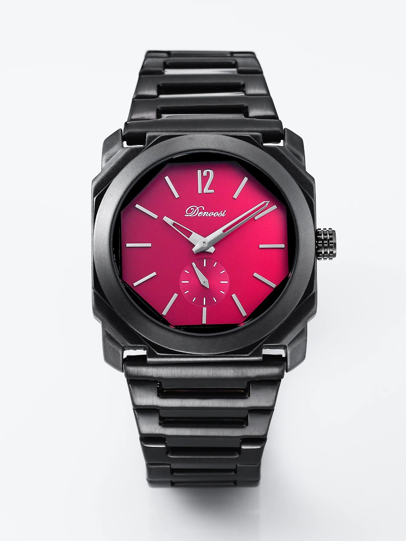 Men's Luxury Octagon Dial Watch - Stainless Steel Band, Minimalist Analog Wristwatch with Small Seconds Dial for Business & Casu