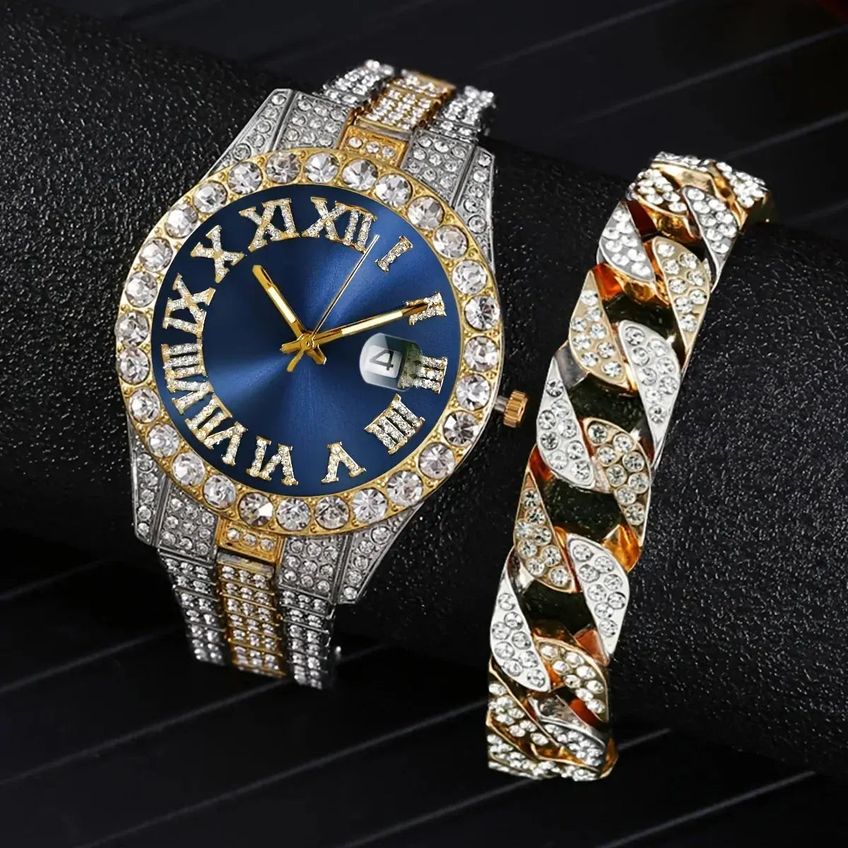 Hip Hop Watch  Watch Luxury Water Proof Brand Watches Stainless Steel Round Clock  Quartz Wrist Watches Gift theelegancejewellery