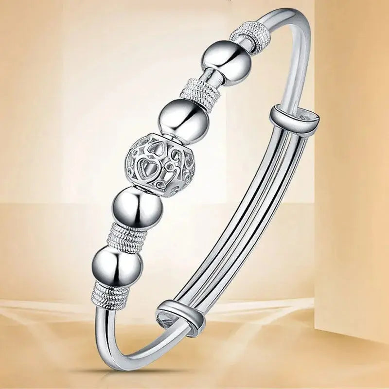 SAIYE New Korean Fashion 925 Sterling Silver Lucky Beads Bangles For Women Bracelets Luxury Designer Party Wedding Jewelry Gifts EleganceJewellery
