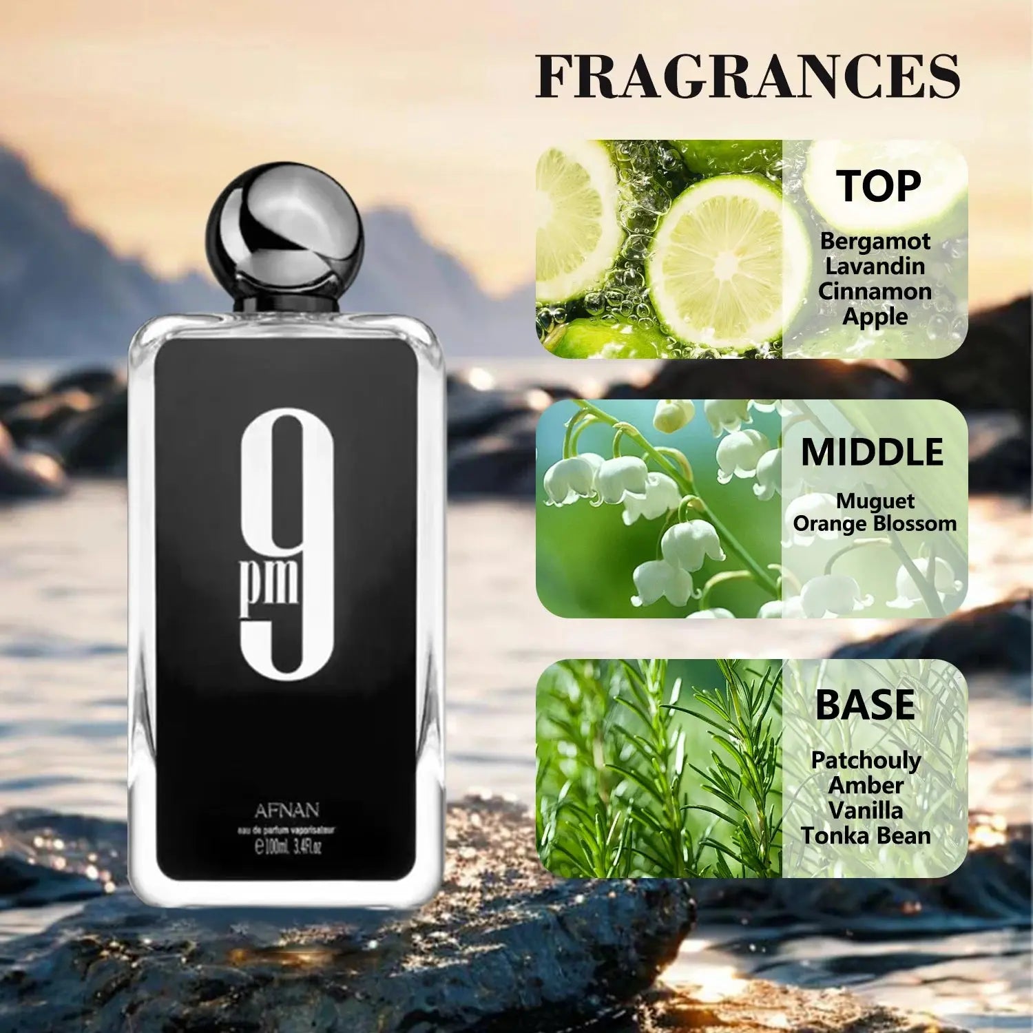 100ML Afnan 9 PM Rebel Unisex Eau De Parfum Original Arabic Perfume High Quality Brand Perfume For Men For Women Holiday Gifts theelegancejewellery