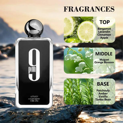100ML Afnan 9 PM Rebel Unisex Eau De Parfum Original Arabic Perfume High Quality Brand Perfume For Men For Women Holiday Gifts theelegancejewellery