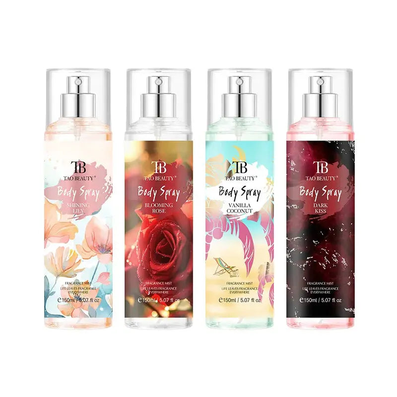 The fragrance spray has a long-lasting, faint floral scent with a fruity note. It is a fragrance body spray without alcohol. theelegancejewellery