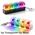 4-Button Fingertip Keyboard Keychain RGB Keyboard Fidget Toy with Lights for Stress Relief Decompression Calming Accessories