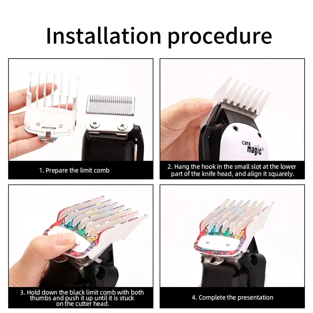 Graffiti Hair Clipper Set Limit Combs Hair Clipper Limit Comb Guide Limit Comb Trimmer Guards Attachment Haircut Accessory Tool theelegancejewellery