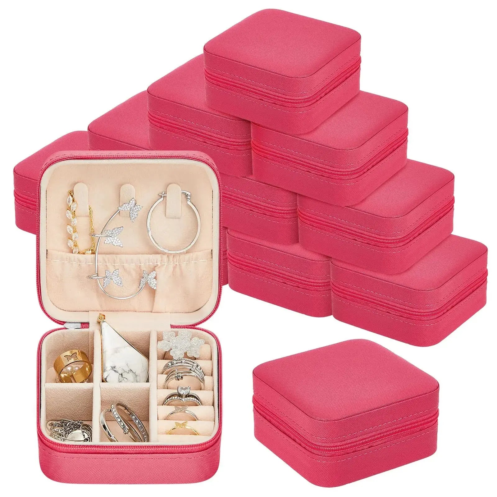 6-50pcs Travel Jewelry Case Bridesmaid Gifts Portable Jewellry Organizer Box for Wedding Guests Birthday Party Favor Storage Box EleganceJewellery