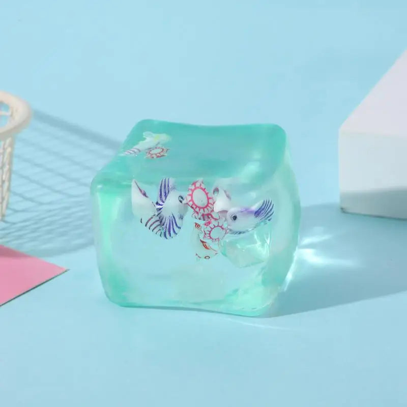 1Pcs Slow Rise Squishy Toys Taba Stress Balls Cube Ocean Sensory Fidget Toy For Kids And Adults Squeeze Relax Gift