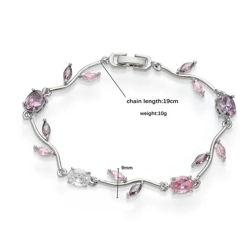 Exquisite Tulip Jewellery Set Includes (Earrings, Necklace, Bracelet, Ring) A Complete Evening Ensemble for the Lady theelegancejewellery