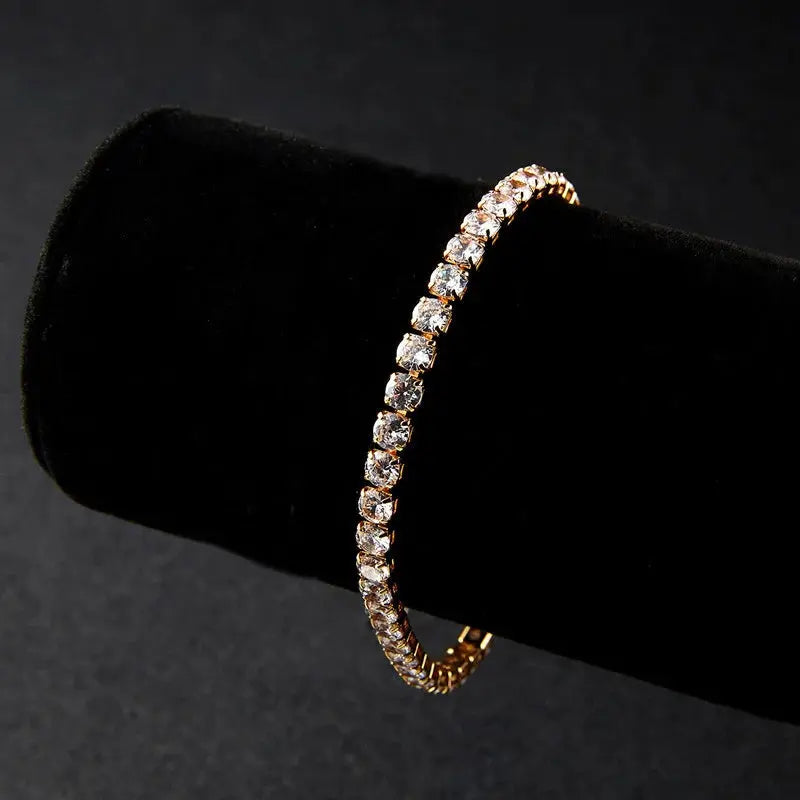 New Fashion Crystal Women's Bracelet Bangle Chains Crystal Gold Color Elastic Bracelets Hand Jewelry Wedding Accessories theelegancejewellery