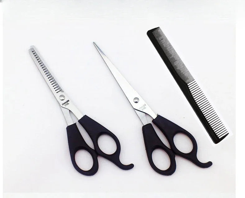 3pcs 7-inch Scissors Sets-Suitable for Thinning and Styling Hair-for Men and Women for Finishing, Point Cuts, and Flat Cuts