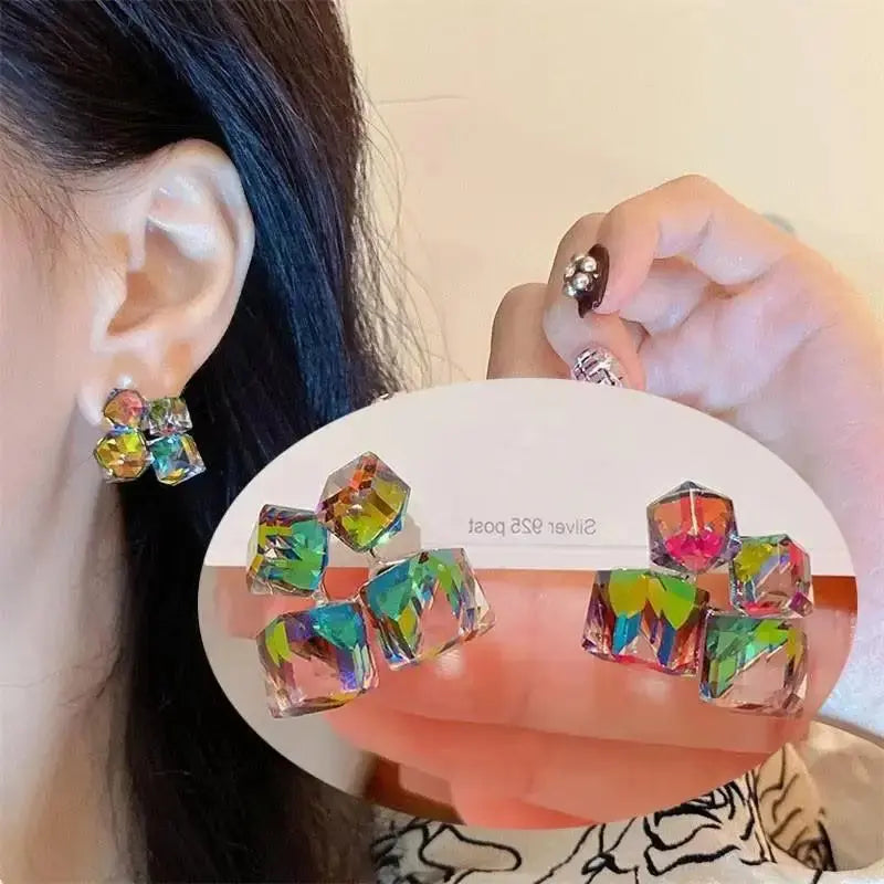 Korean Fashion Seven Star Zircon Earrings For Women Jewelry 2026 Trending New Luxury Women's Crystal Stars Stud Earrings Gifts theelegancejewellery