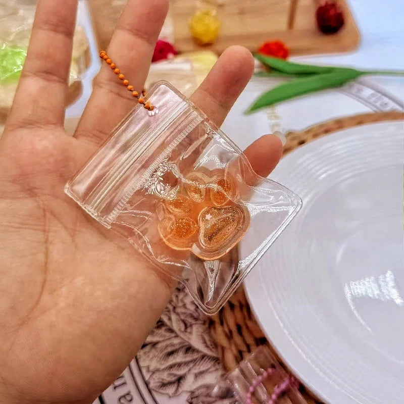 Squishy Dumplings Keychain Press Button Stress Relief Mini Keyboard Fidget Keyrings LED Lighting Hanging Bags Pendent Gifts