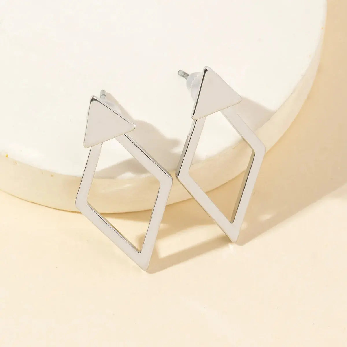 FTCY Minimalist Geometric Square Stud Earrings for Women Double-layer Detachable Triangles Design Earrings Punk Party Jewelry EleganceJewellery