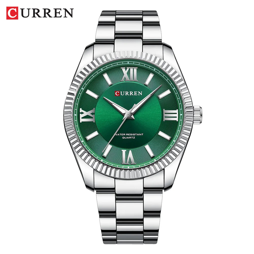 CURREN Fashion Business Watch for Men with Luminou Hands Thin Stainless Steel Band Quartz Wristwatches New Clock 8453