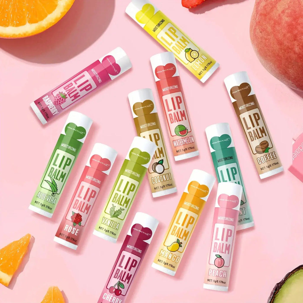 12 PCS/gift lip balm set 5g Deep Moisturizing and long-lasting moisturizing exfoliating to create hydrated lips theelegancejewellery