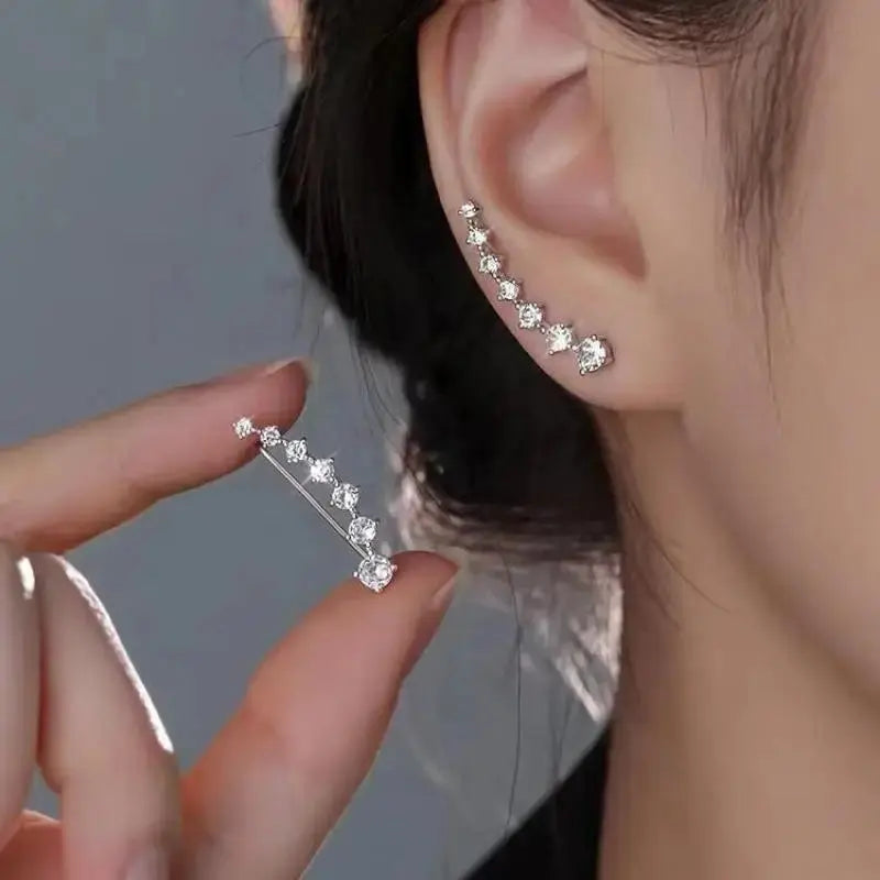 Korean Fashion Seven Star Zircon Earrings For Women Jewelry 2026 Trending New Luxury Women's Crystal Stars Stud Earrings Gifts theelegancejewellery